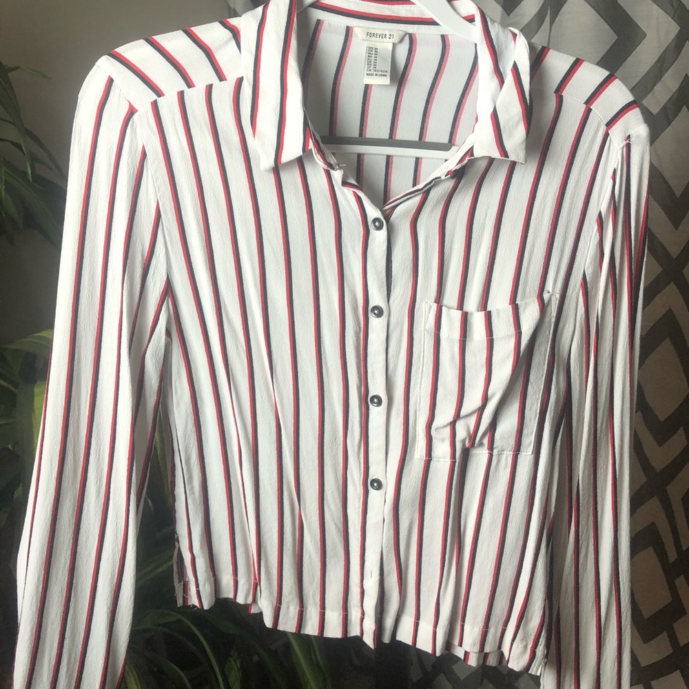 Striped button down